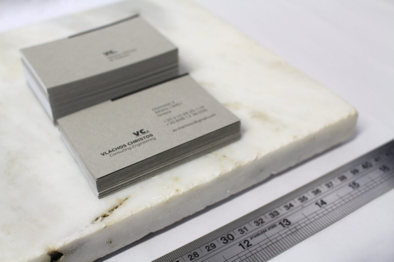Business cards with a special finish, design by Poua Design