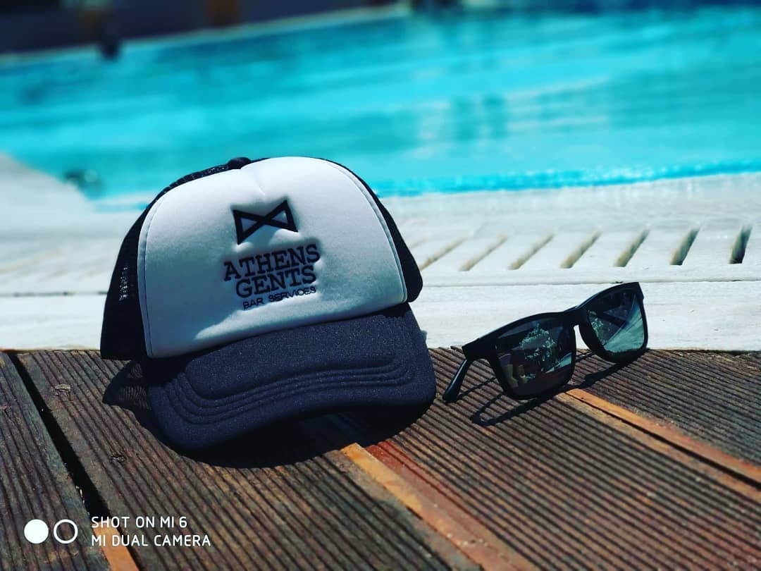 Athens Gents trucker cap with logo — identity application by Poua Design
