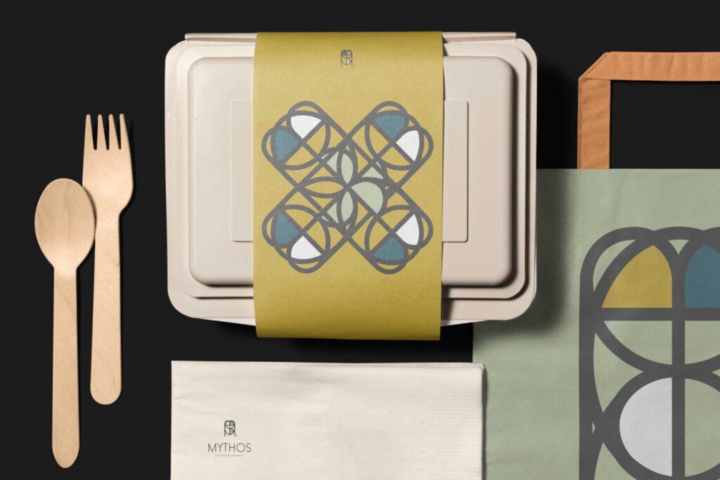 Tyrakeion cheese packaging with wooden cutlery, packaging design by Poua Design