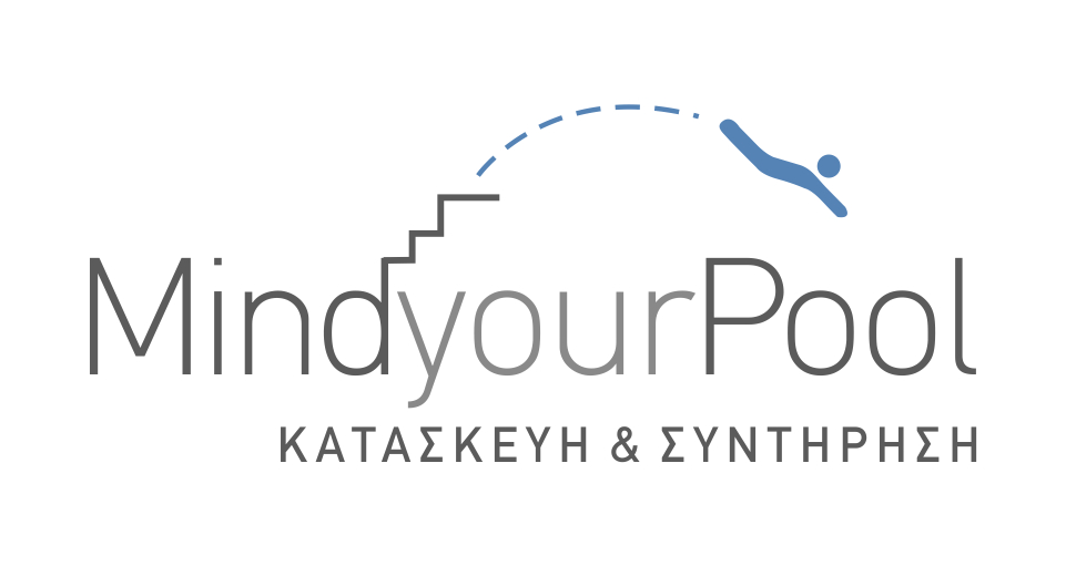 Λογότυπο Mind Your Pool — κατασκευή & συντήρηση πισίνας, σχεδιασμός Poua Design