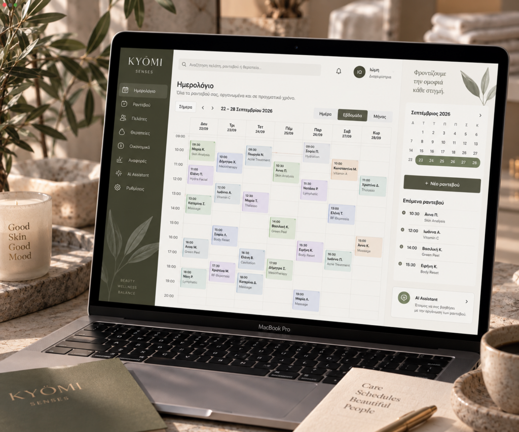 Kyomi Senses — Appointment management — Poua Design